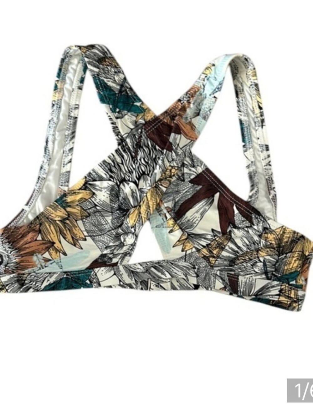 Ris-K Dippin' Daisy's Tide Lotus bikini top size S swim swimsuit